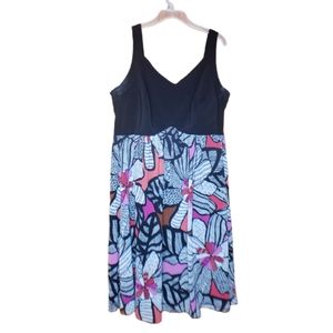 Lane Bryant black and floral dress